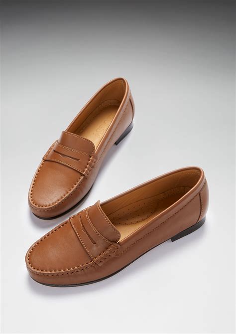 genuine leather loafers women.